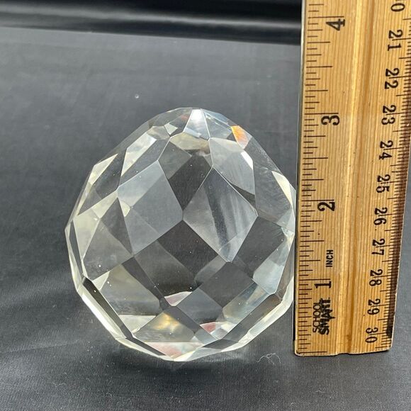 Multi-Faceted Clear Glass Lead Crystal Sphere Teardrop Prism Paperweight - Picture 8 of 9